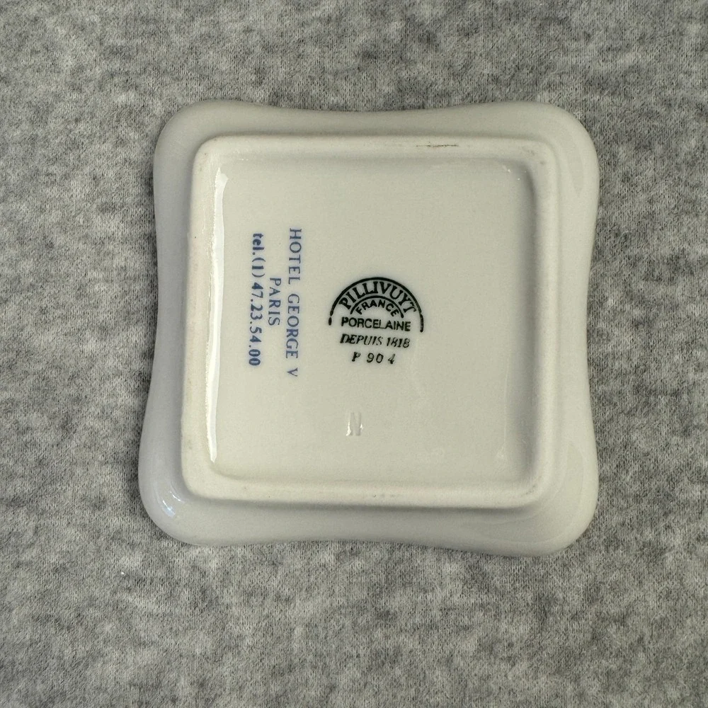Vintage Hotel George V Paris Ashtray Trinket Dish Porcelain